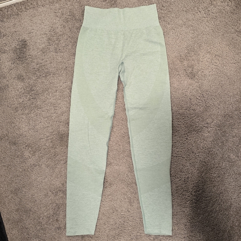 NWOT PINK Victorias Secret Sage Green Activewear Seamless Leggings Womens Small